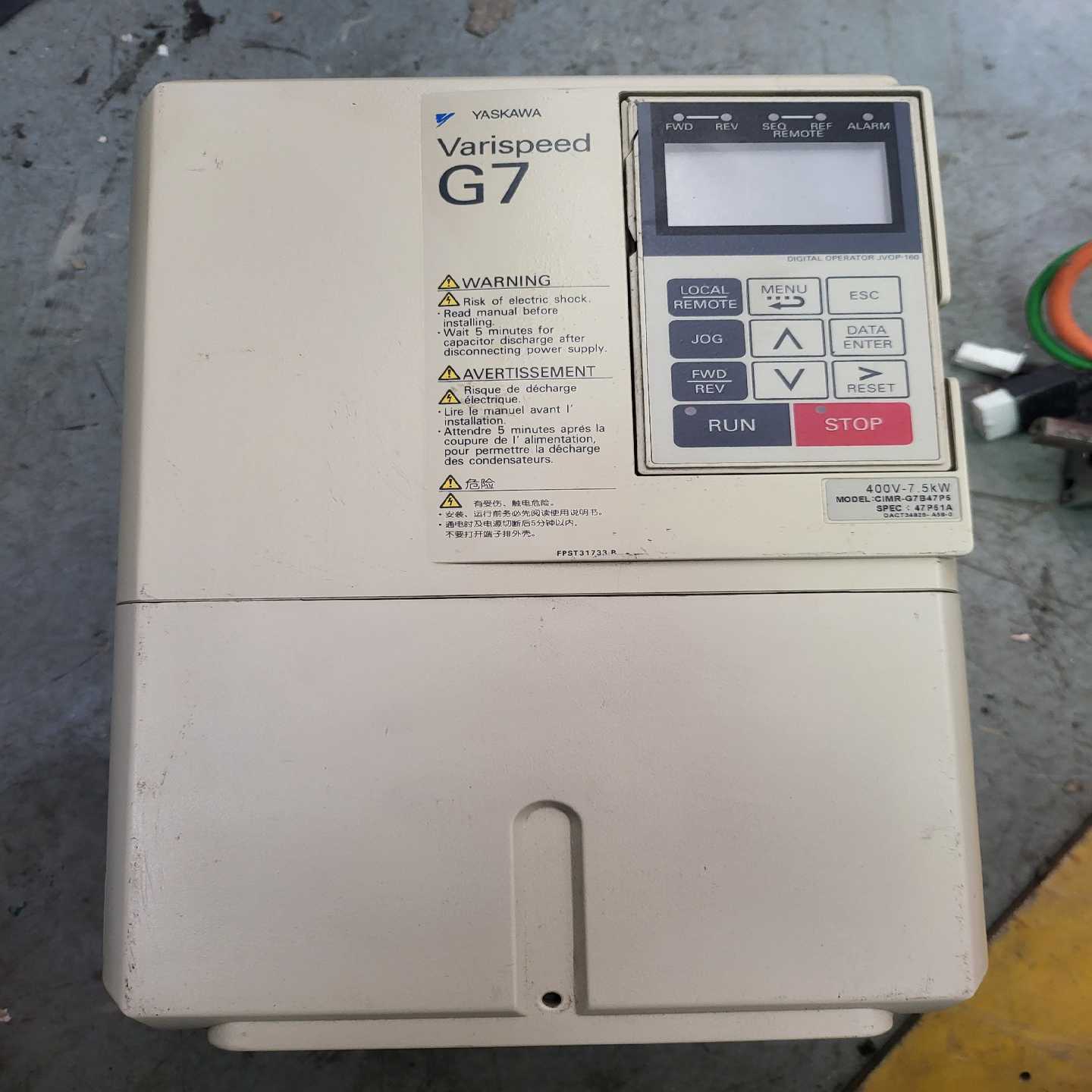 【议价】安川变频器7.5KWCIMR-G7B47P5，已