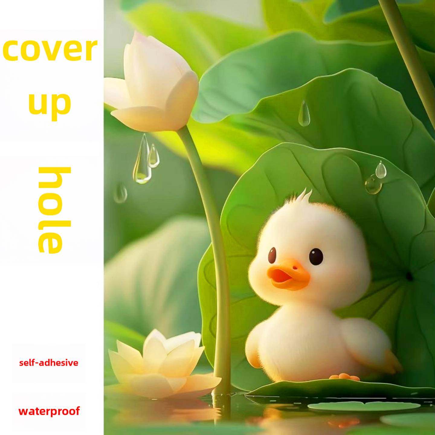 新的可爱的小鸭子不透明贴纸墙孔堵塞天花板裂缝墙贴纸防水不干胶,家居饰品,软装墙贴,淘宝优惠券,粉丝福利购,淘宝优惠卷