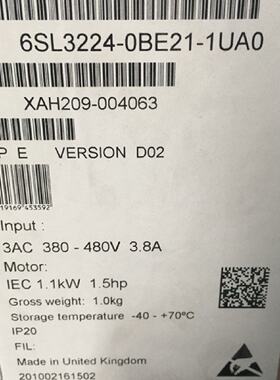 议价6SL3224-0BE21-1UA0变频器系列6SL326SL3224-0BE21-1UA0