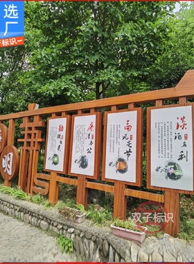 金属仿木纹宣传栏标识牌园林仿实木导览总图指示牌以钢代木铝合金