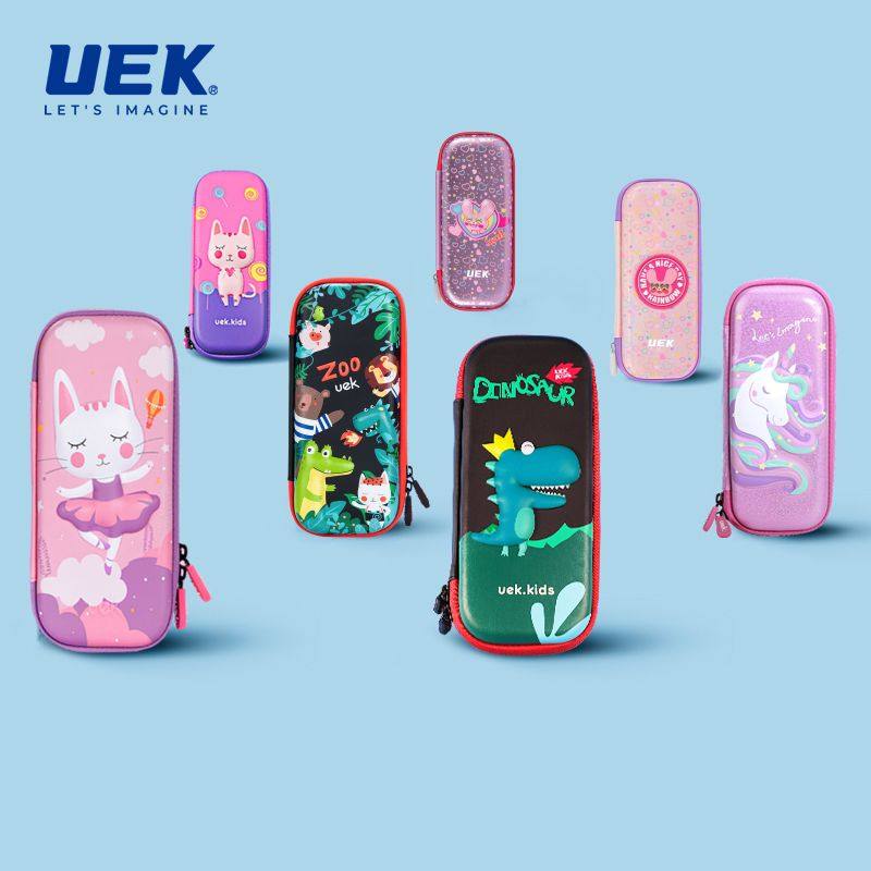 uek小学生铅笔盒儿童笔袋幼儿园男童女生文具袋多功能创意文