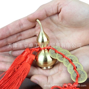 宇卓铜器纯铜葫芦黄铜葫芦铜葫芦小葫芦光面葫芦摆件