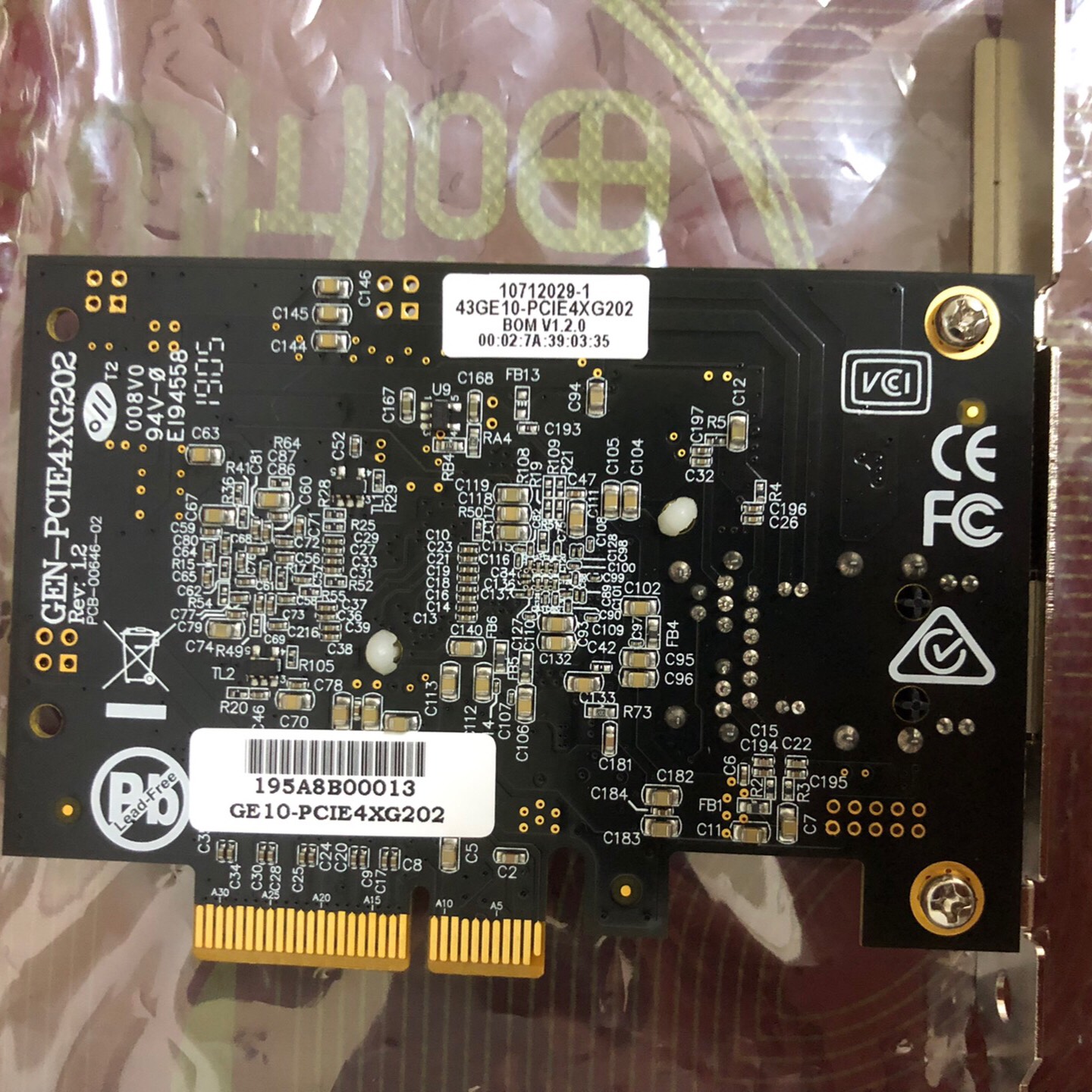 询价~GEN- PCIE4XG202相机网卡，新。