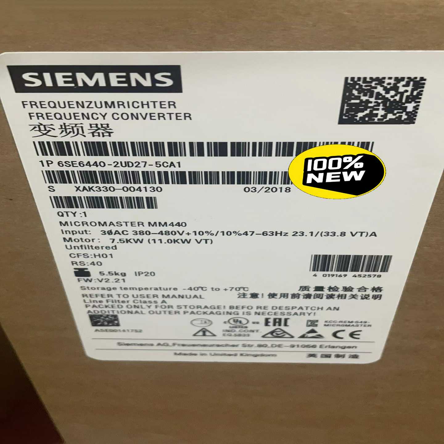 6SE6440-2UD27-5CA1MM440变频询价