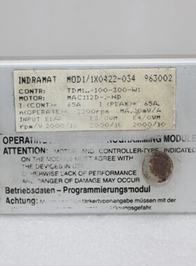 INDRAMATM0D11X0422034程序模块适用于TDM12050W1