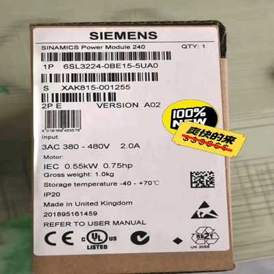 6SL3224-0BE15-5UA0G120功率模块~询价