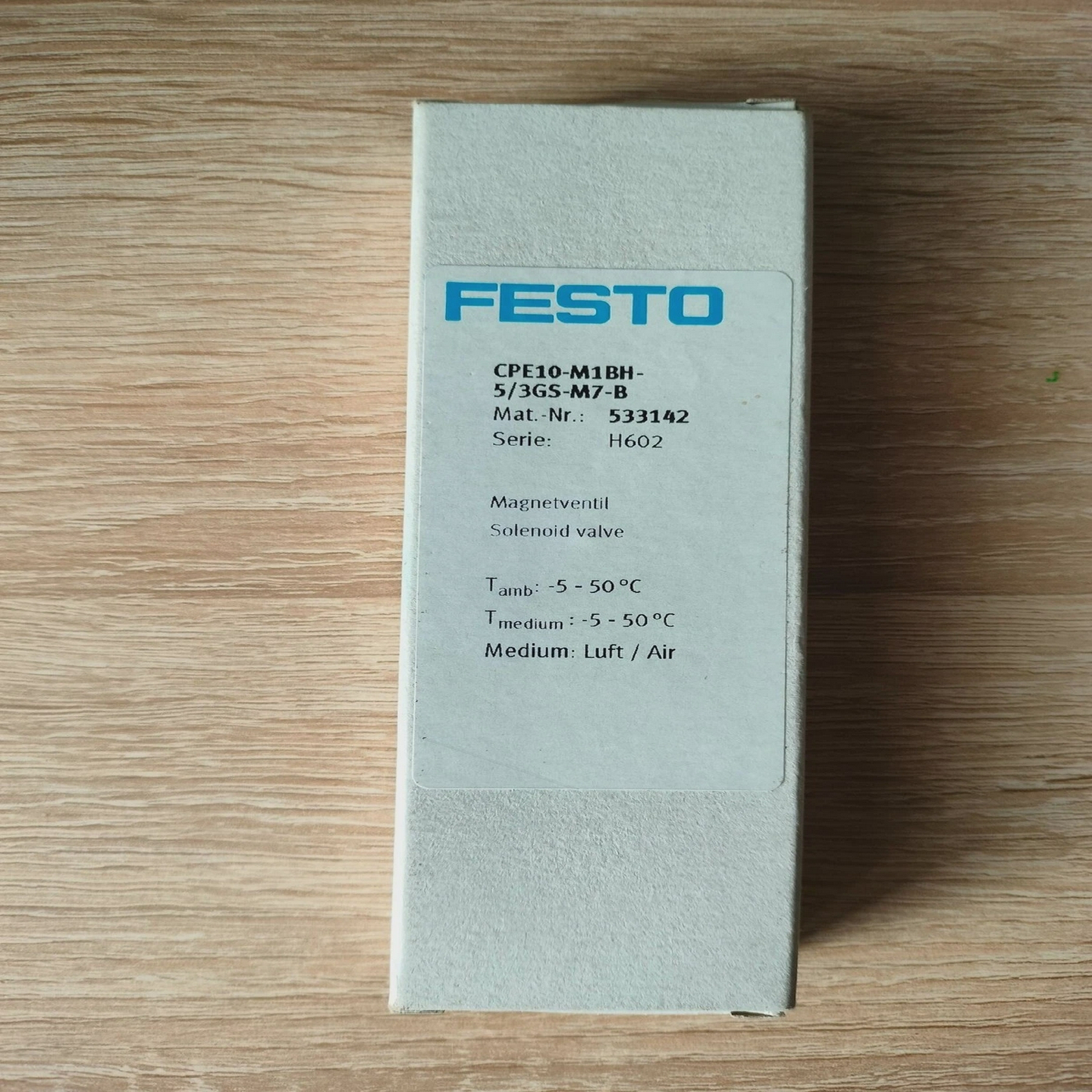 FestoCPE10-M1BH-5/3GS-M7-B5/3-WayClosedCenterSolenoidV