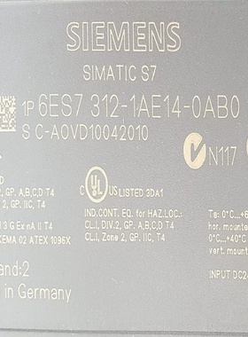 议价6ES7312-1AE14-0AB0/OABO西门子S7-300 CPU312 6ES73121AE140