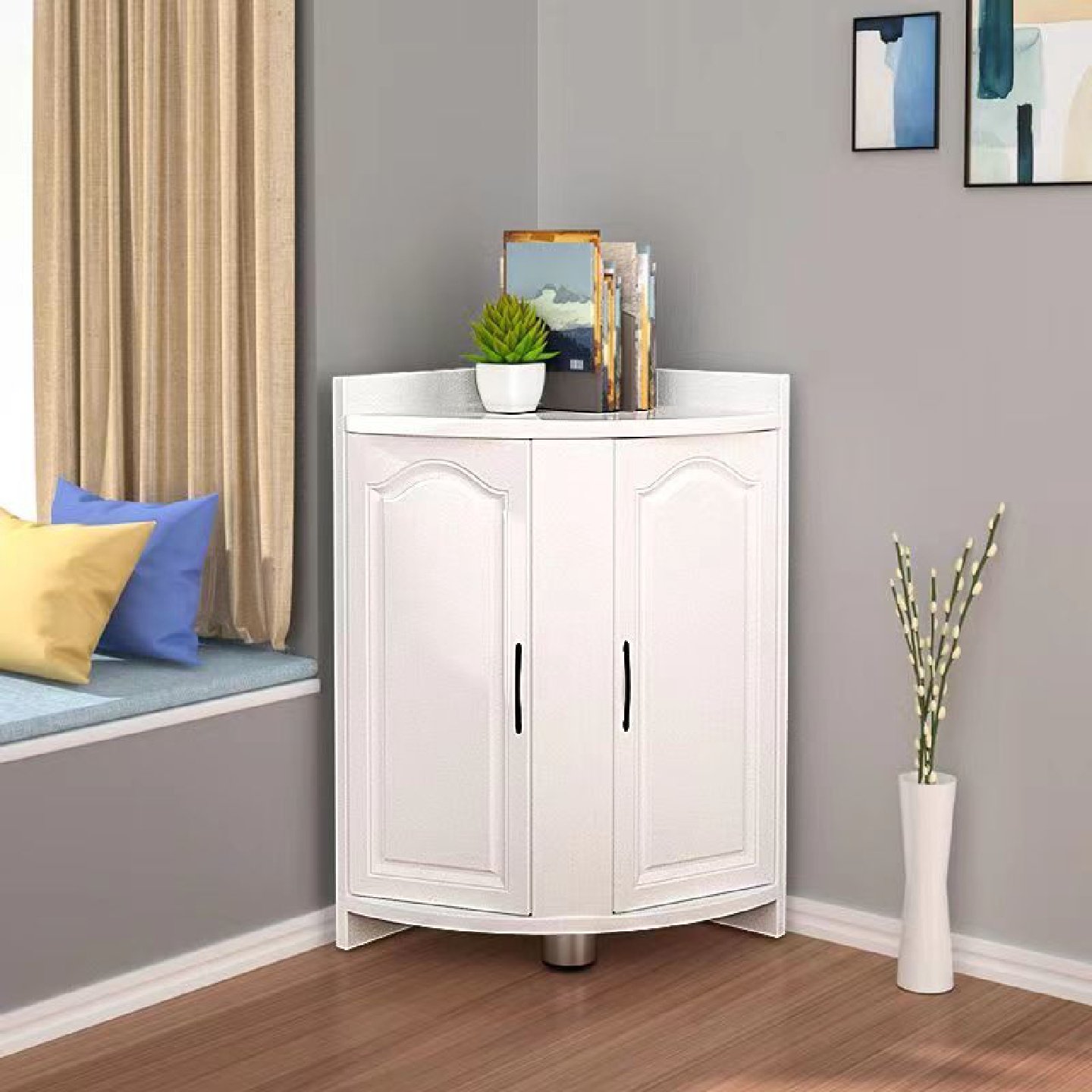 墙角收纳柜三角桌子靠墙角墙角柜家用简易简约墙角柜子客厅三角柜,住宅家具,沙发+茶几+电视柜+角几,淘宝优惠券,粉丝福利购,淘宝优惠卷