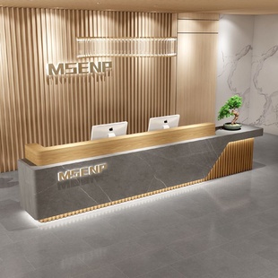 公司前台接待台酒店大厅迎宾台新中式美容院收银台培训机构吧台桌