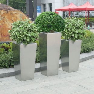 厂家直批户外不锈钢花箱花器种植箱花槽室外手工打磨花坛花架阳台