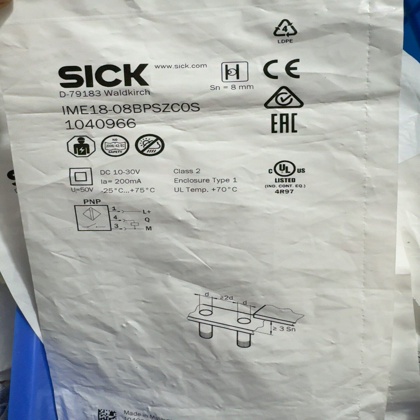SICK西克接近开关IME18-08BPSZCOS货询价