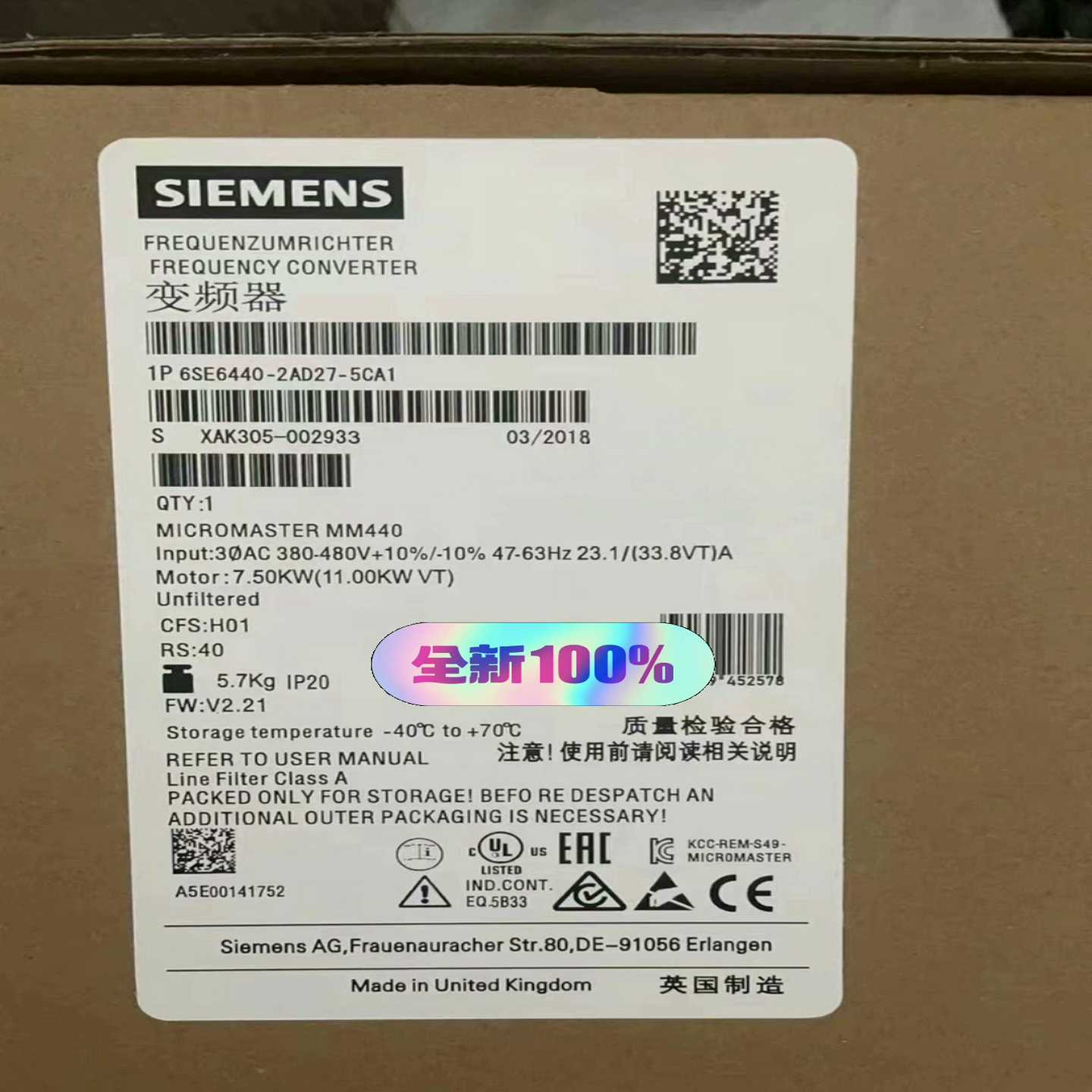 6SE6440-2AD27-5CA1MM440变频询价