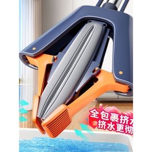 吸水对折式 免手洗海绵拖把家用一拖净新款 大号双挤水胶棉脱水