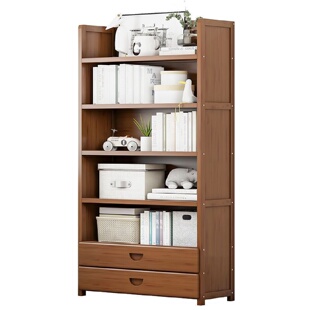 书架置物架落地多层简易桌上收纳架实木小书柜桌面客厅学生省新款