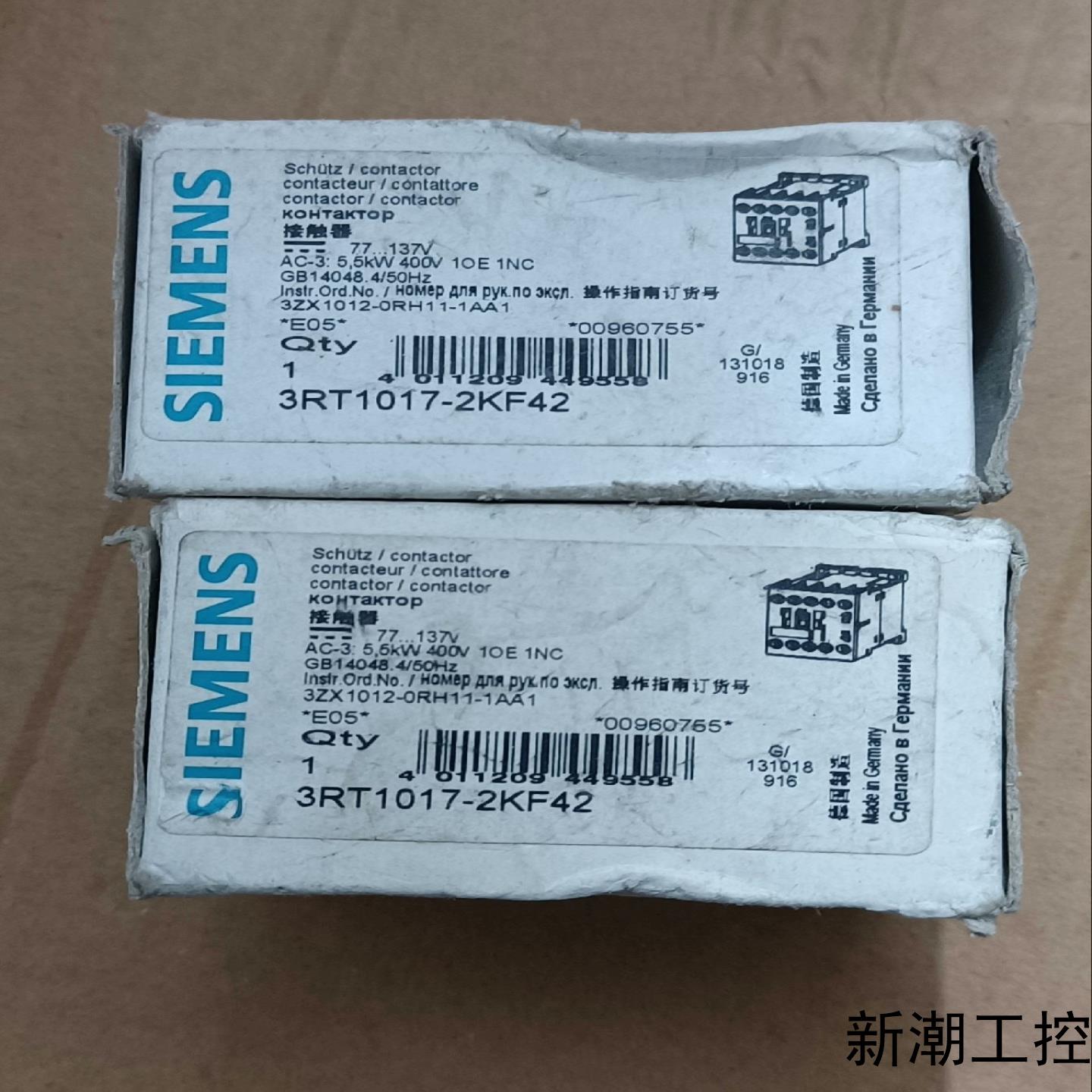 全新西门子交流接触器3RT1017-2KF42库存余料原装议价商品