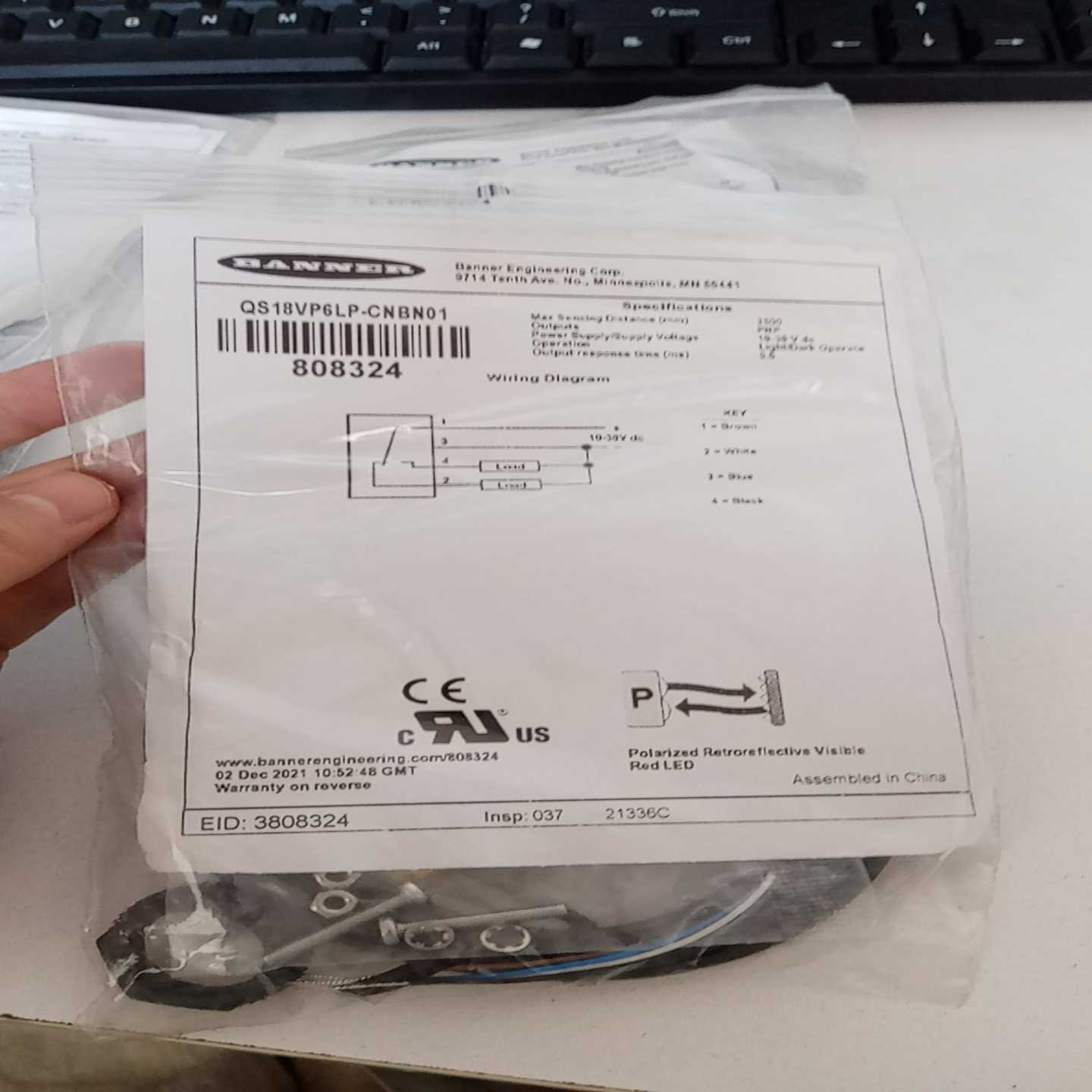 邦纳QS18VP6LP-CNBN01光电传感器，全新原装正品