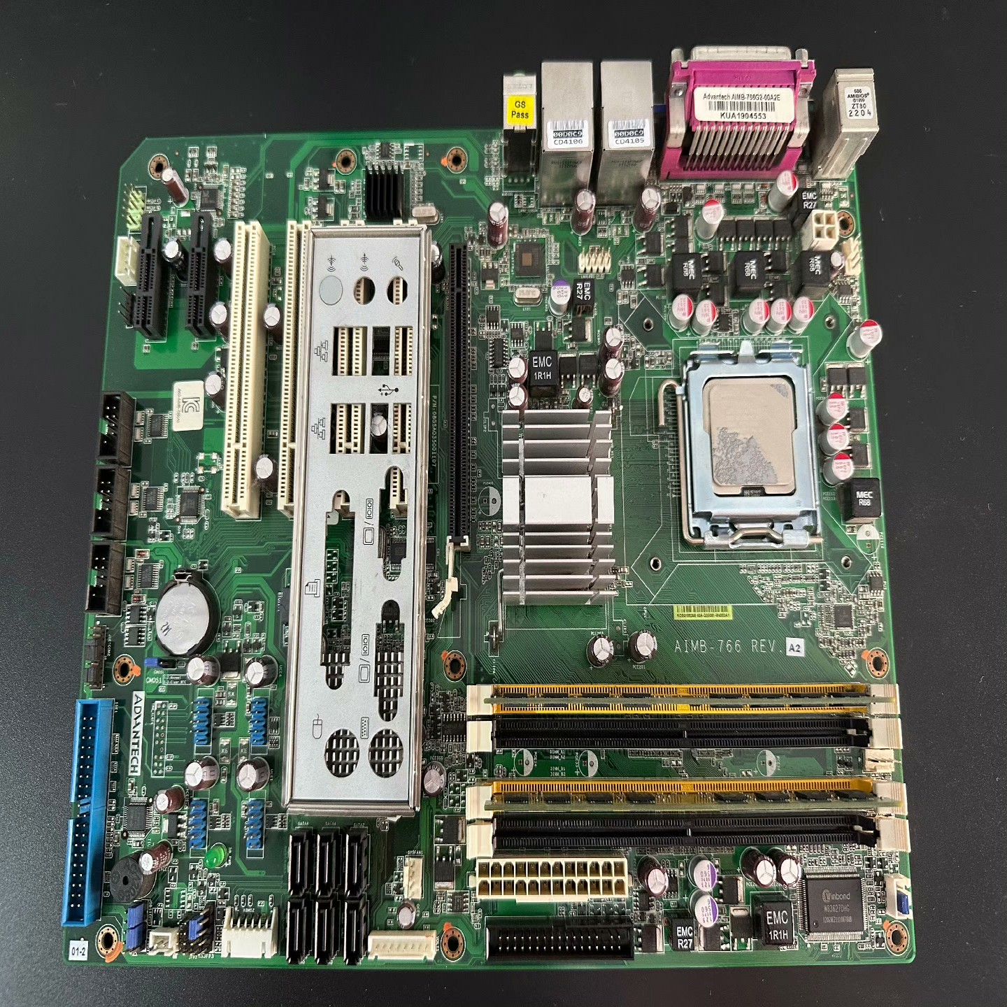 研华 AIMB-766 REV. A1工控机主板带CPU 内【白零商行】