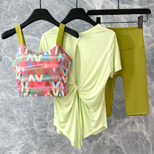 瑜伽服女2025新款夏天薄款短裤速干短袖透气跑步训练运动健身套装