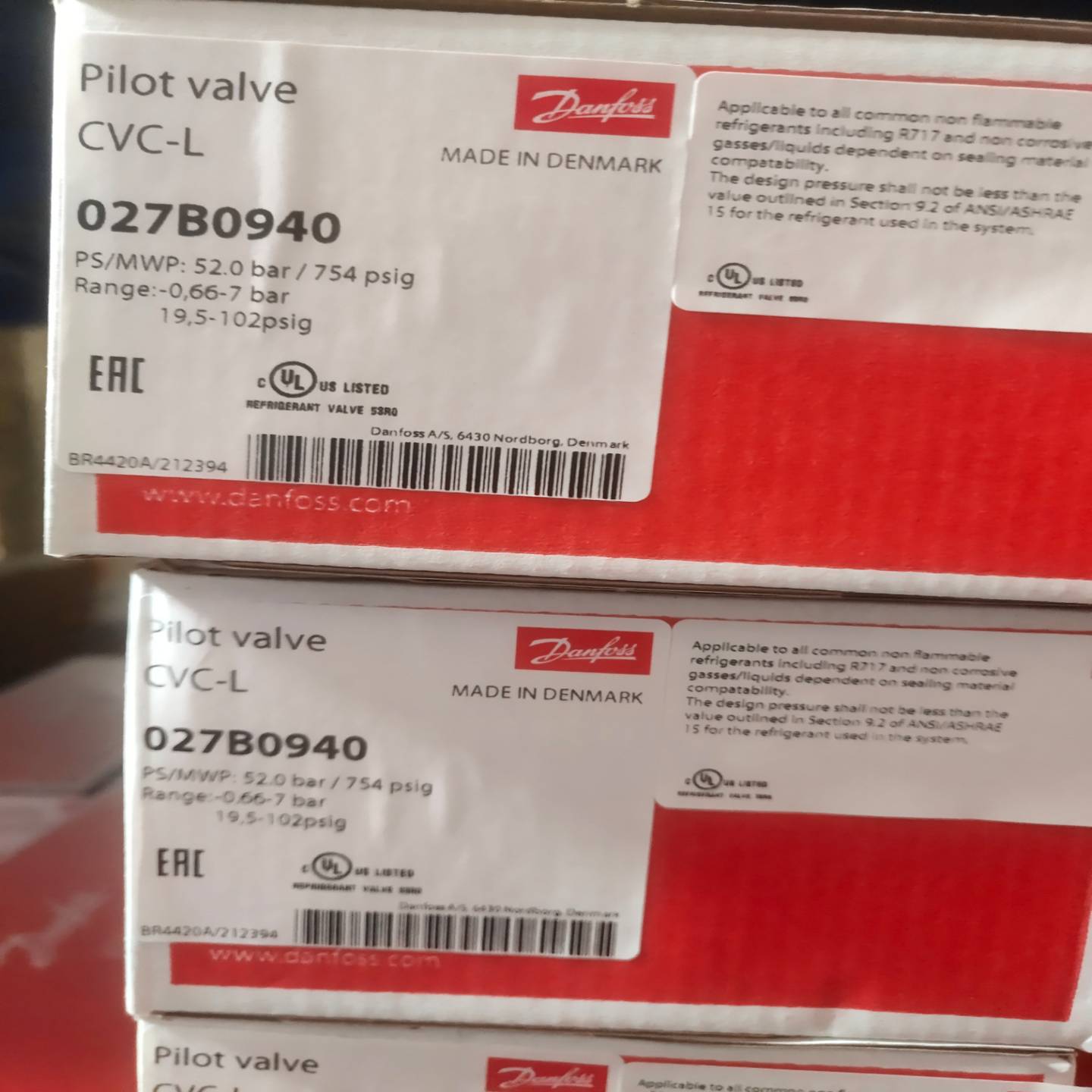 询价-danfoss丹佛斯压力控制导阀027B0940CVC-