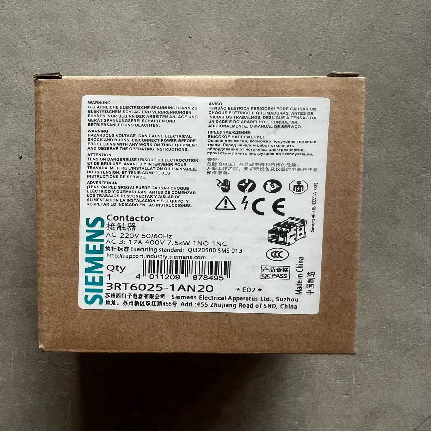 接触器3RT6025-1AN20~询价