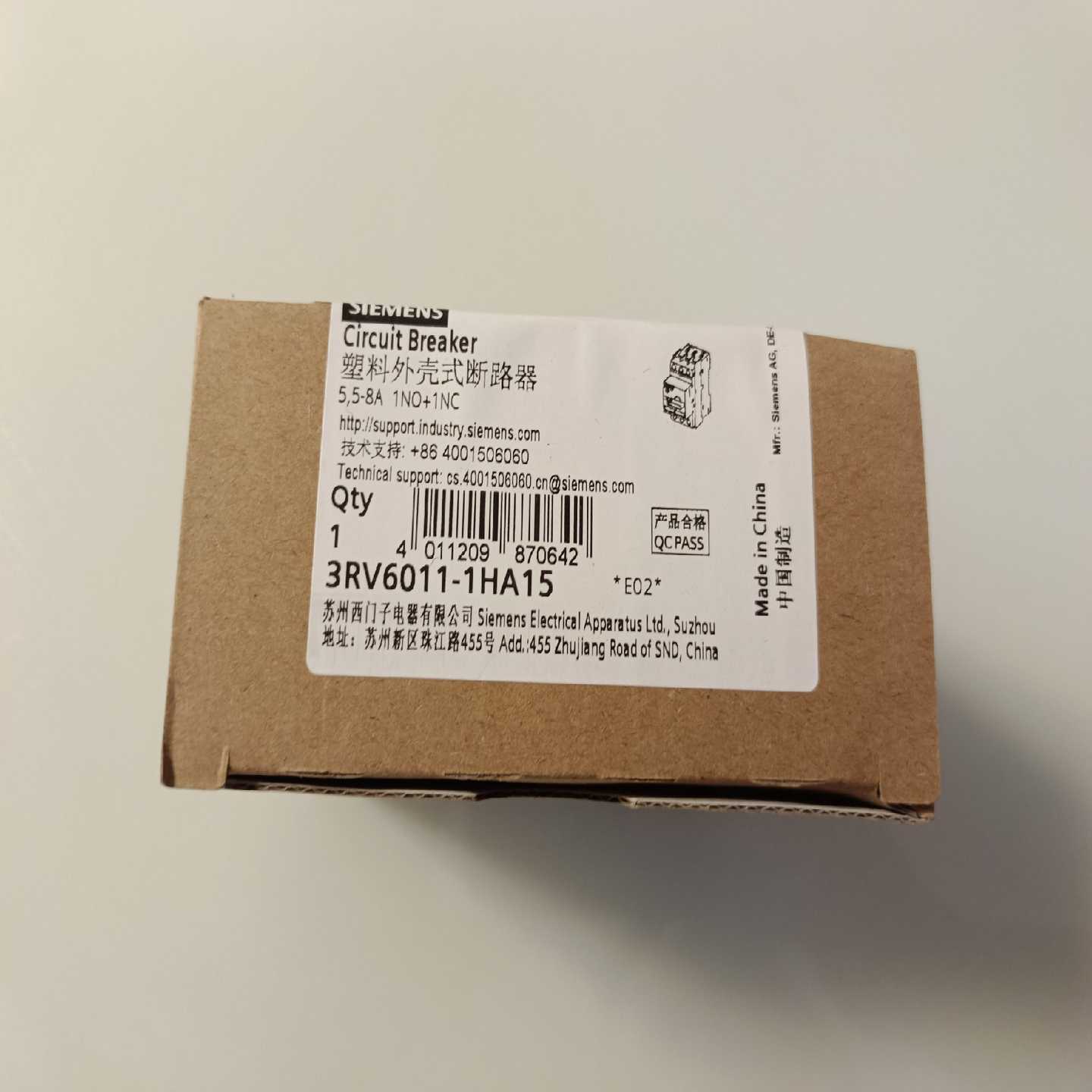 3RV6011-1HA15断路器8AA脱扣器询价