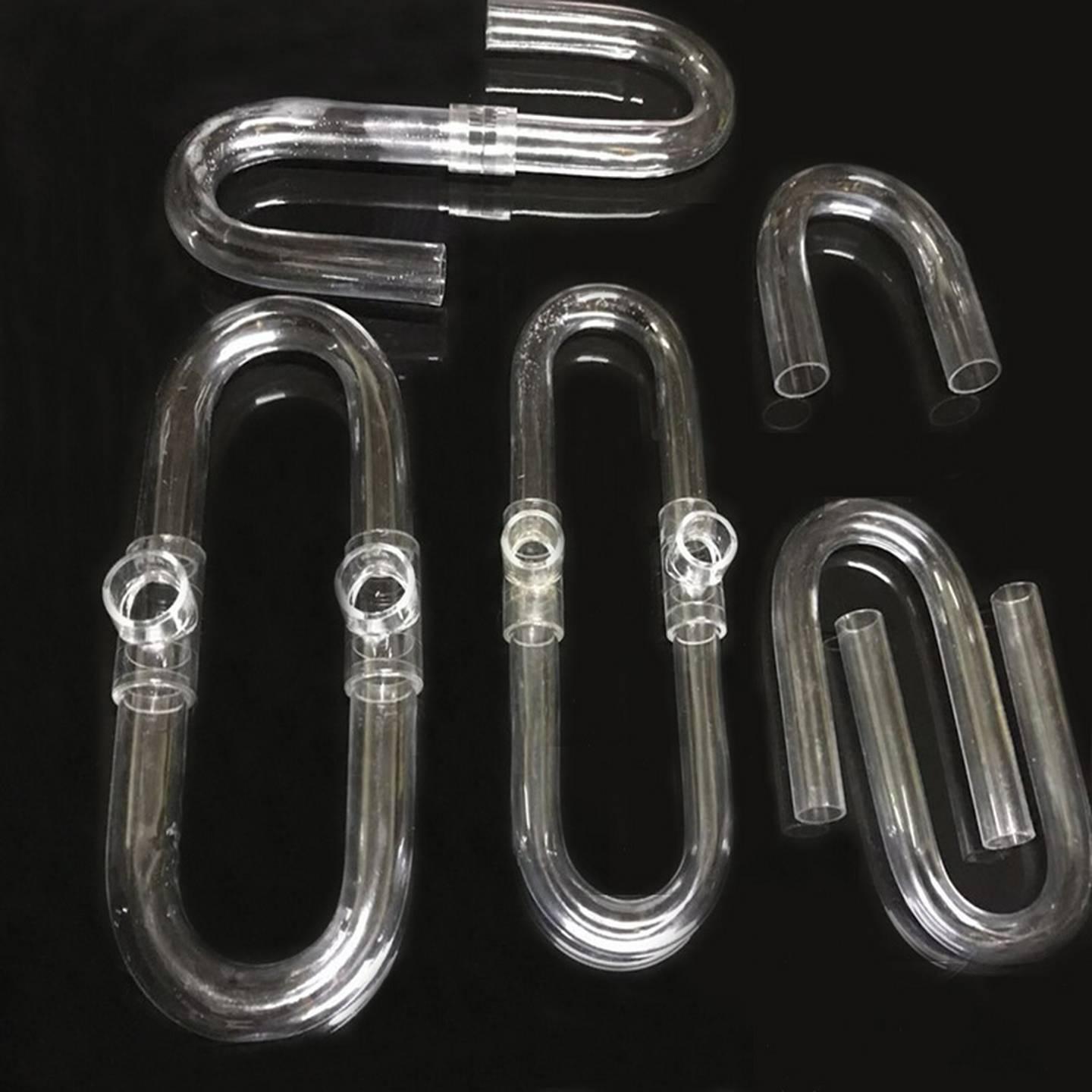 手工透明U型管PC有机玻璃弯管水族进出水鱼缸挂缸过滤桶换水配件