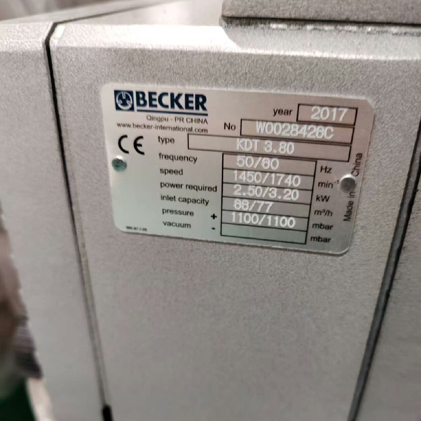 寻XBECKER真空泵KDT3.80德国进口型号KDT