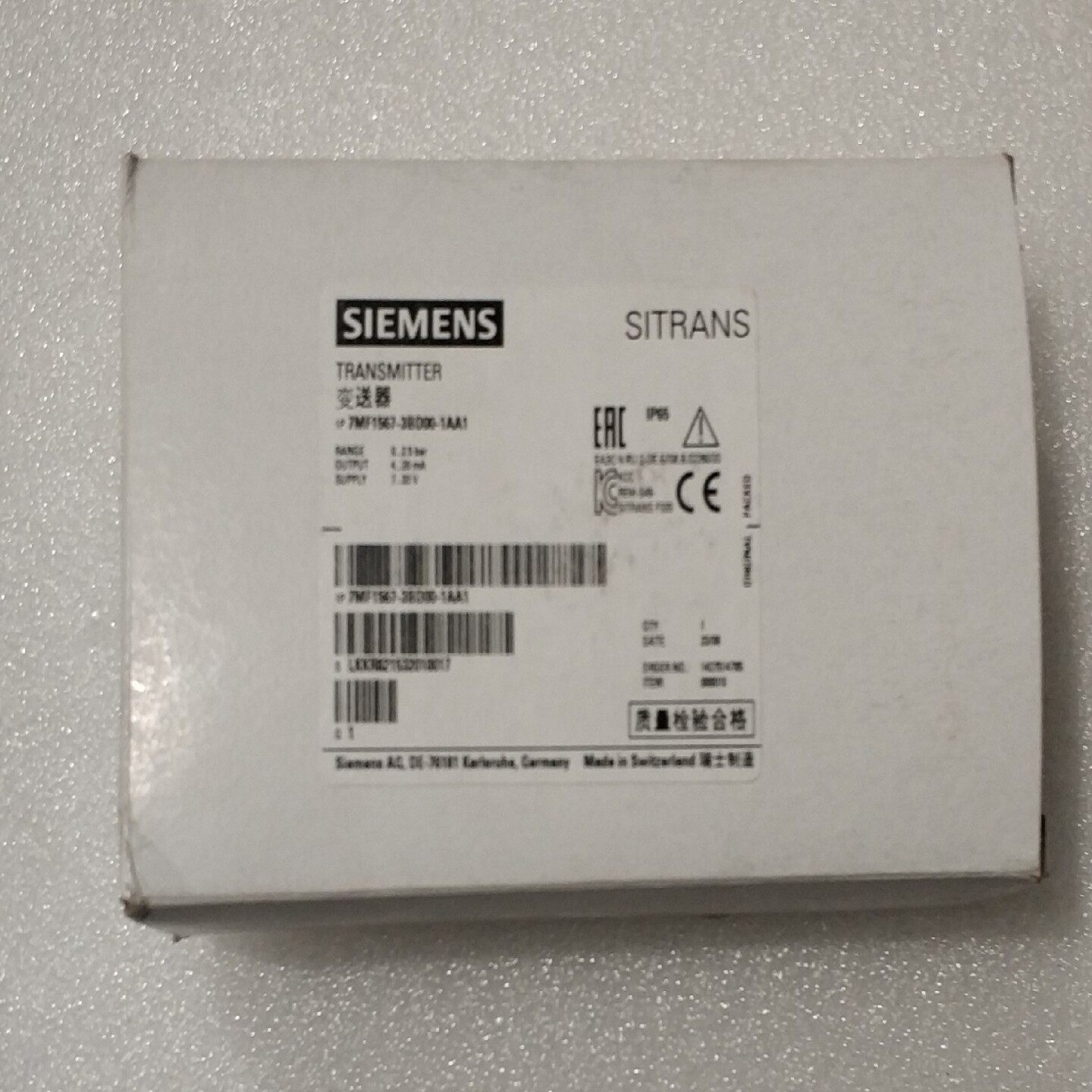 压力感测器西门子7MF1567-3CA00-1AA1，工程剩--议价商品