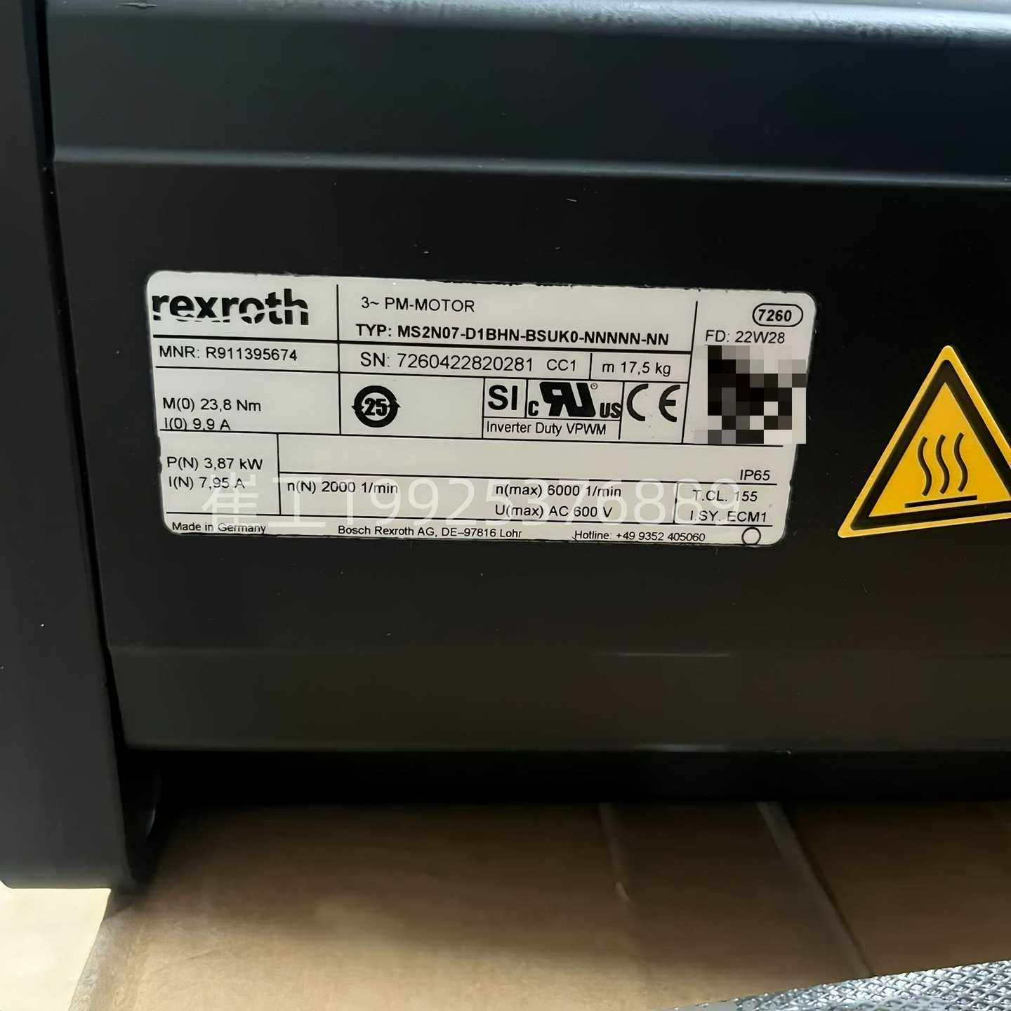 Rexroth力士乐伺服电机MLP100C-0190-FS-N0CN-NNNNR91q131009