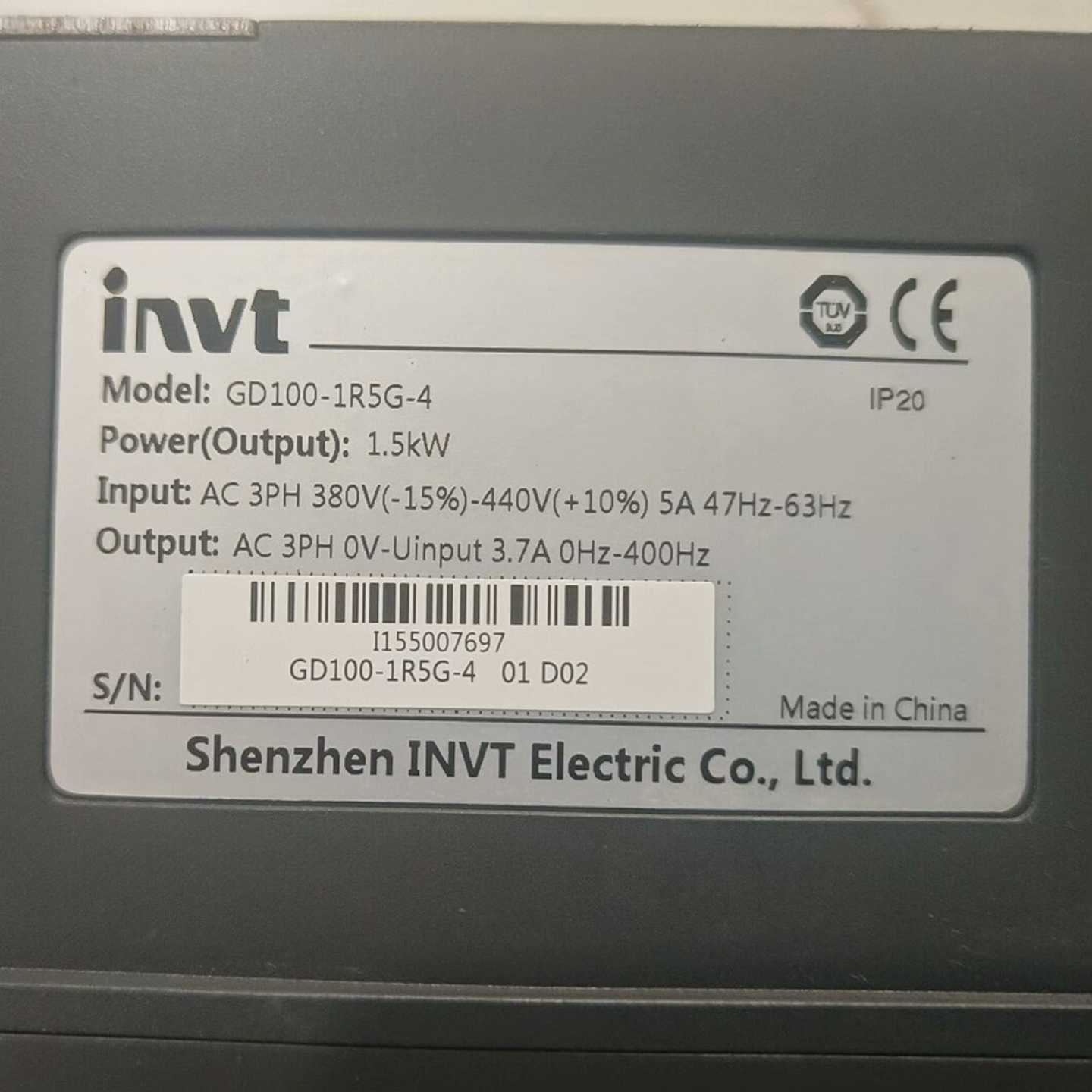 英威腾变频器GD100-1R5G-41.5KW380V询价