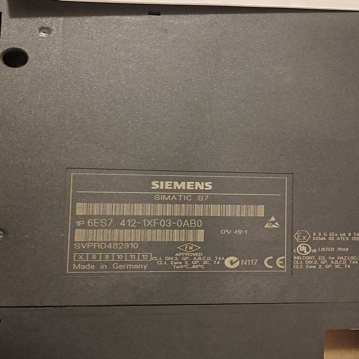 询价西门子CPU6ES7412-1XF03-0AB0