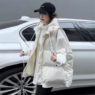 2025秋冬新款羽绒马甲女款外穿时尚坎肩背心宽松大尺码加厚马夹外