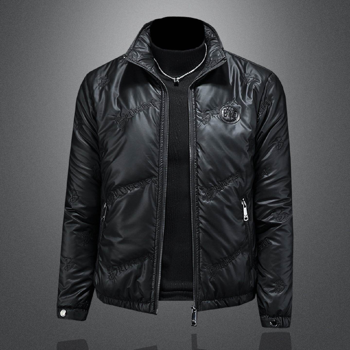 2026欧洲站高端刺绣加绒棉衣男士外套秋冬季新款保暖棉服立领夹克