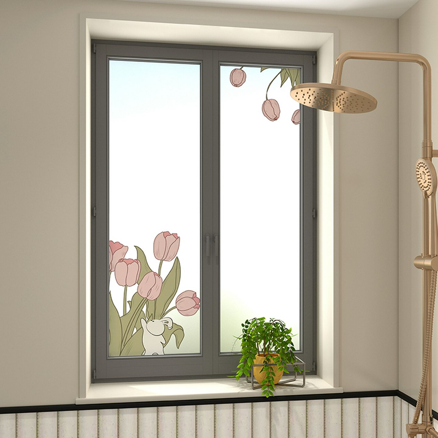 玻璃窗防窥贴膜简约可爱浴室厕所厨房窗户吸附静电改造防走光贴纸