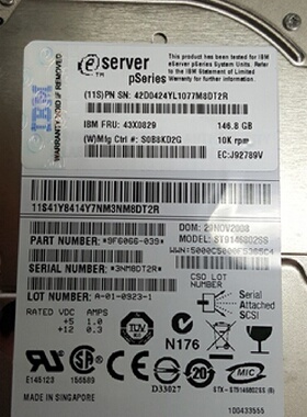 配件HS21JS22146G10K2.5NHS硬碟43X0829议价