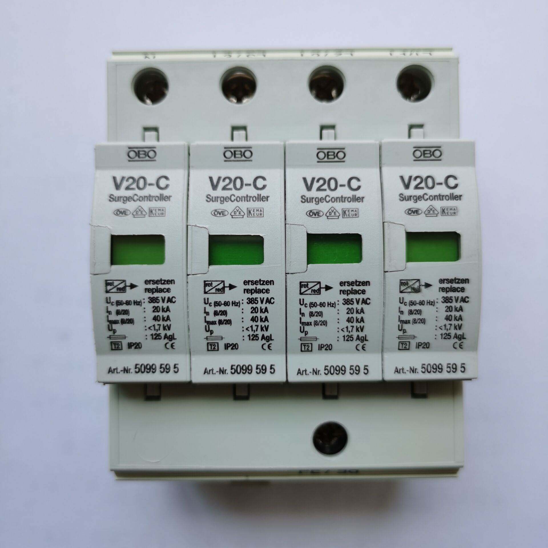 配件包邮德国OBO四相电源防雷器V20-C4-FS-280V遥信电涌保护议价