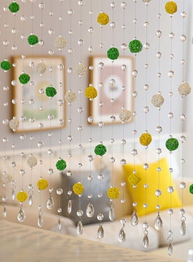 1【1587人好评】水晶珠帘门帘隔断玄关客厅卧室半帘过道装饰帘创