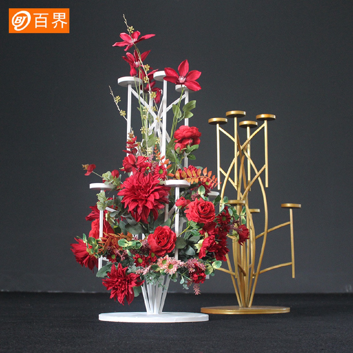 百界烛台摆件万圣节复古铁艺蜡烛台浪漫餐厅摆设婚庆婚礼道具装饰