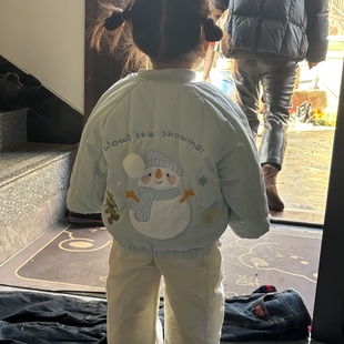 外套短款女童夹棉加绒棒球棉服加厚夹克衫2025秋冬新款棉衣外套