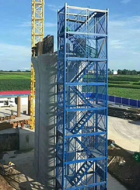 建筑工地移动安全爬梯梯笼扶手笼式基坑箱式施工绝缘平台桥梁墩柱
