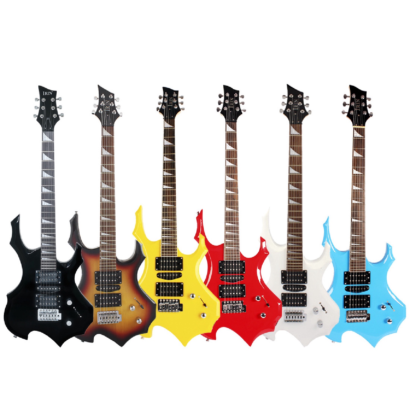 潮流款火焰电吉他单摇24品枫木初学者学生成人演奏乐器吉他guitar