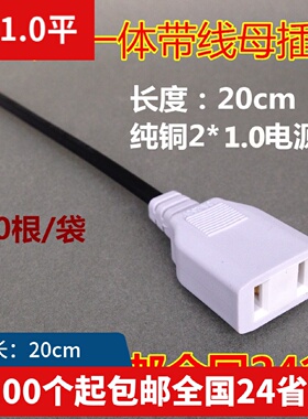 带线孔母插头监控防水盒电源插头两脚母头公头防水一体