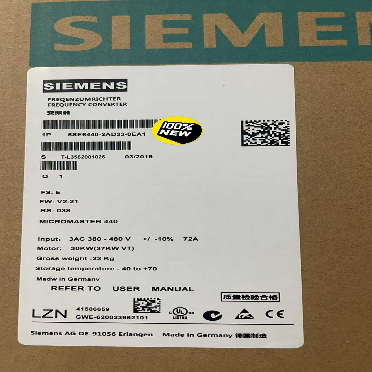 【议价】6SE6440-2AD33-0EA1MM440变频