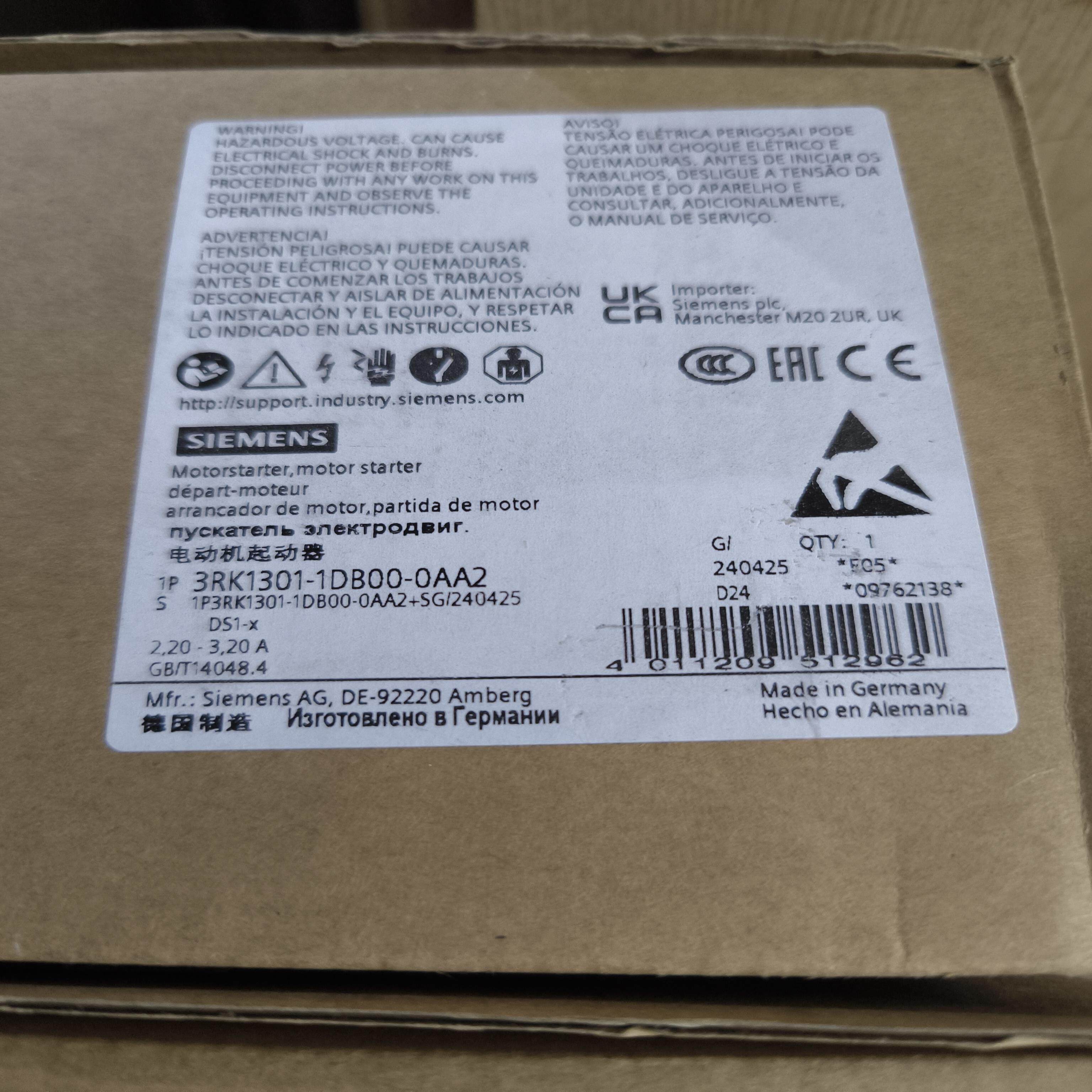 3RK1301-1DB00-0AA2电动机起动器全新原装正品现货，价格无票