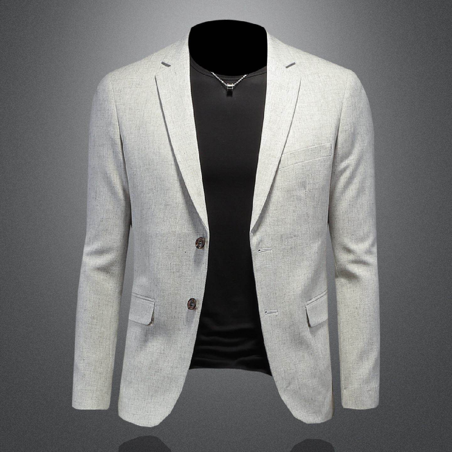 2026春秋季新款轻薄透气亚麻西服男休闲薄款西装外套便装轻奢单西