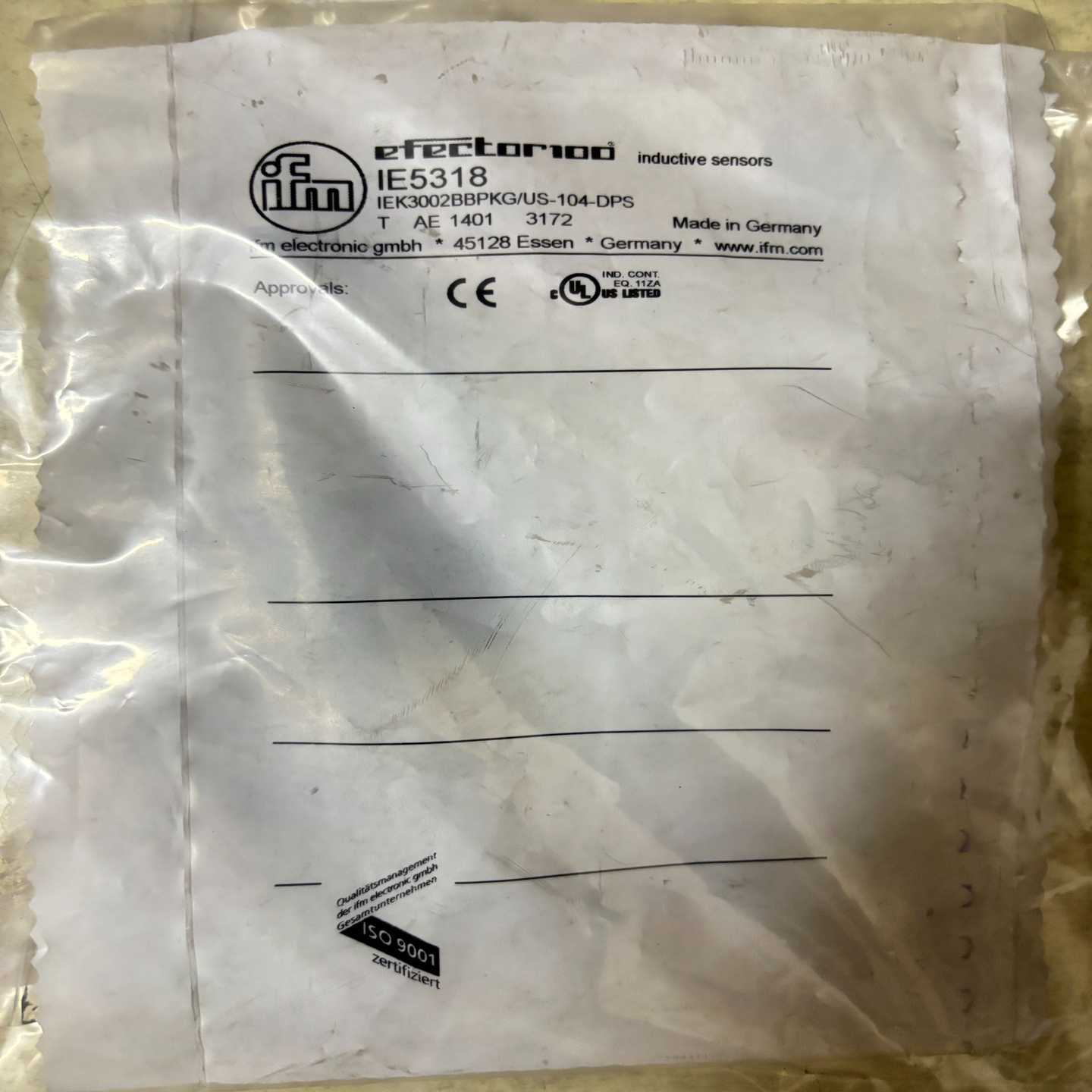 询价~IFM IE5318  传感器，库存备件，包装袋旧。