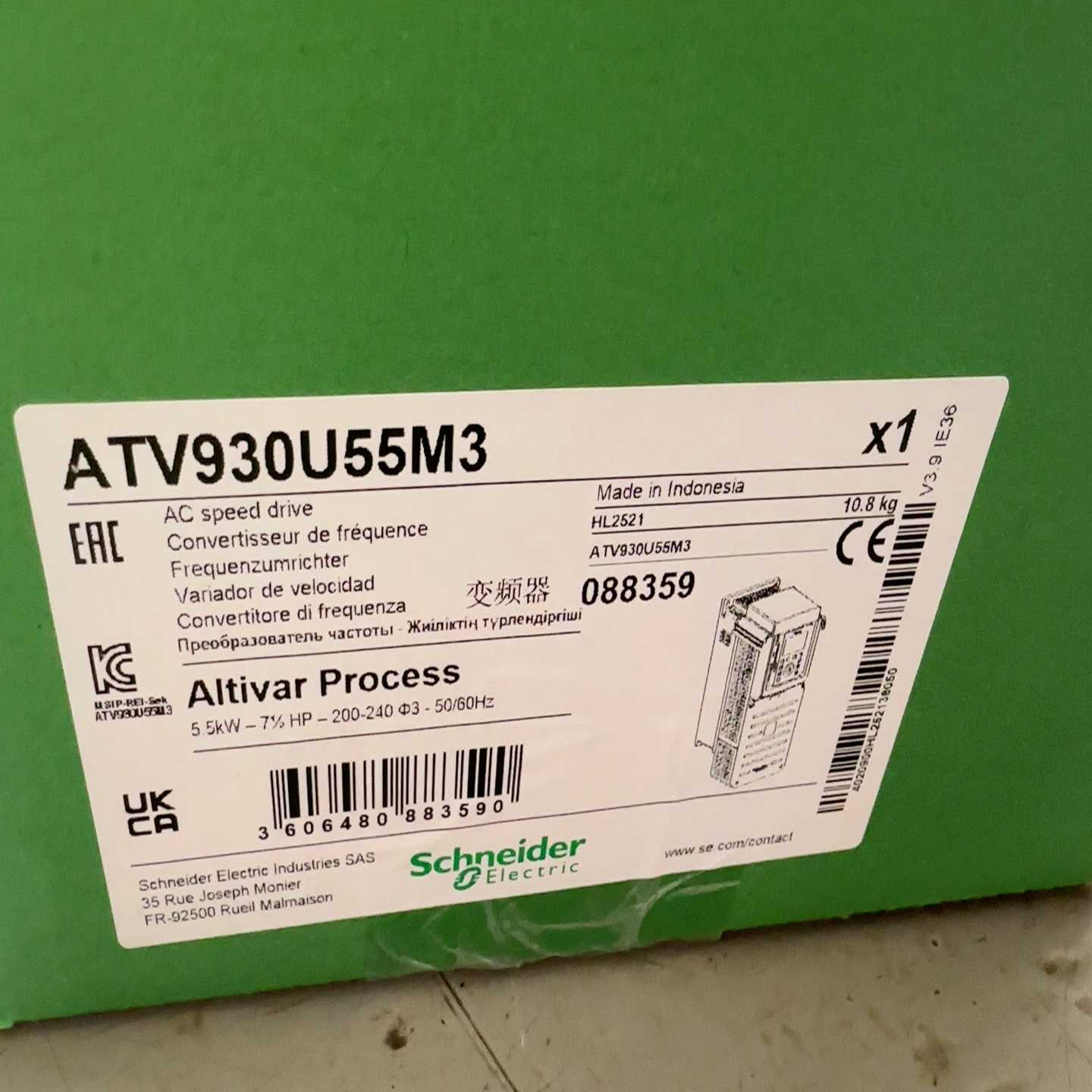 施耐德变频器ATV930U55M3，5.5KW大功率，三相2--议价商品