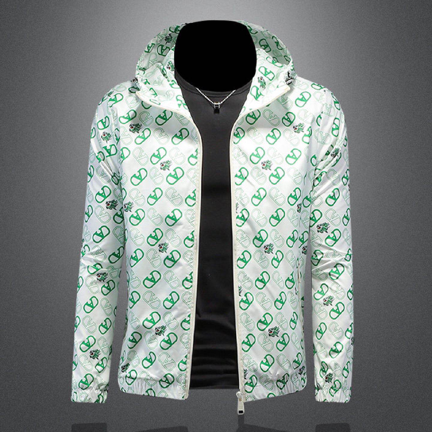 春季新款连帽夹克男士欧货高端青年休闲拉链衫欧洲站大码时尚外套