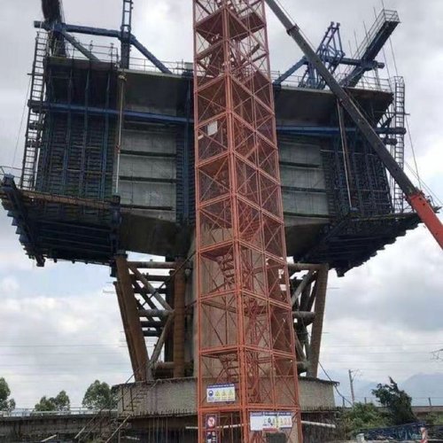 桥梁施工基坑高墩建筑施工笼梯笼式爬梯箱式爬梯带防护网安全爬梯